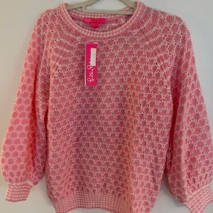 Lilly Pulitzer, Corabelle Sweater, size Medium, Pink Honeycomb style